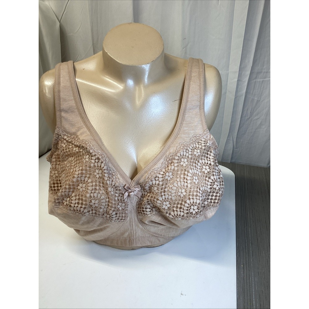 Glamorise 40f USA Stretch Lace Underwire Bra Cafe 1064 Wirefree